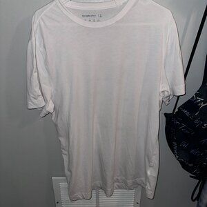 Abercrombie & Fitch Breathable 4-way Stretch White Cotton Tee - Men's Large